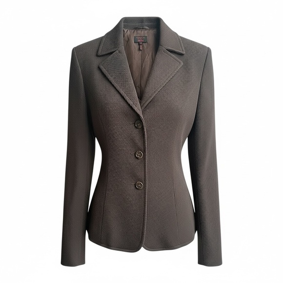 Escada Jackets & Blazers - Escada Dark Brown Textured Blazer Jacket 38